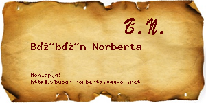 Búbán Norberta névjegykártya